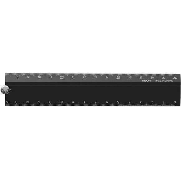 Midori Multi Aluminium Ruler 30cm Black - Picture 2 of 13